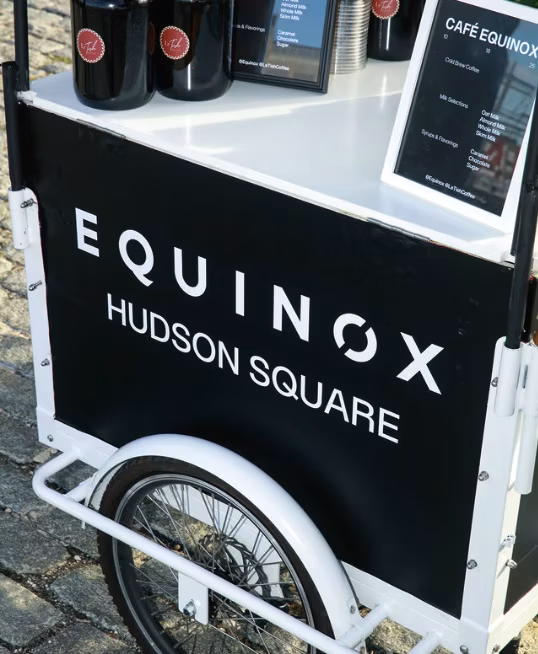 Branded coffee cart exterior detail
