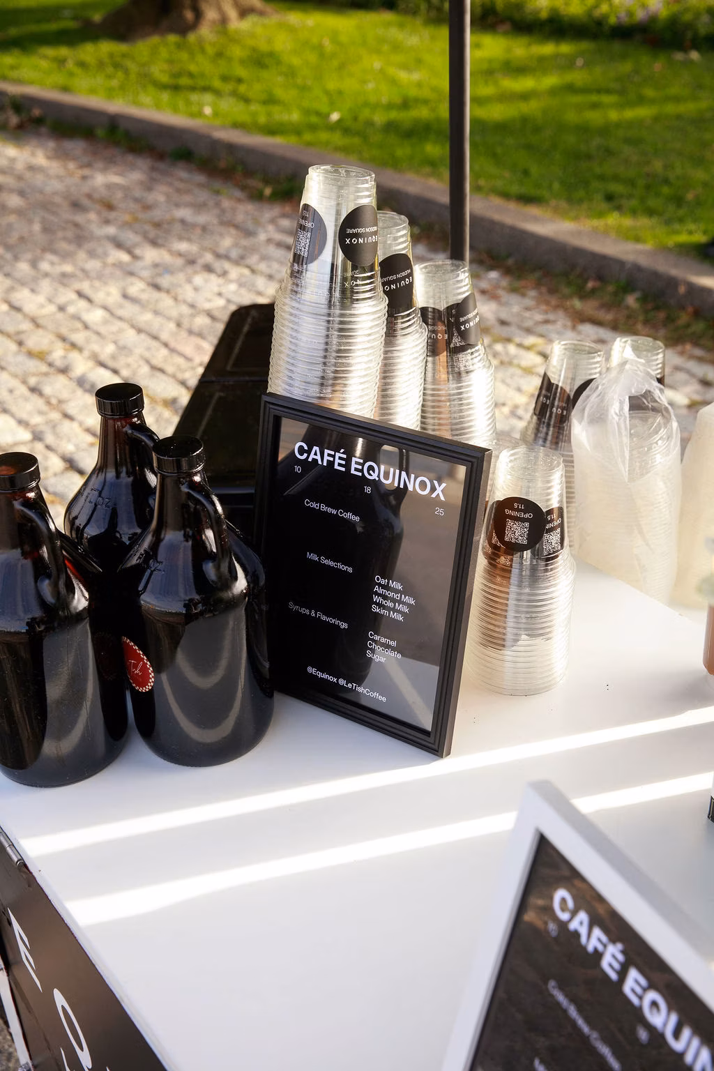 Branded coffee cart event menu