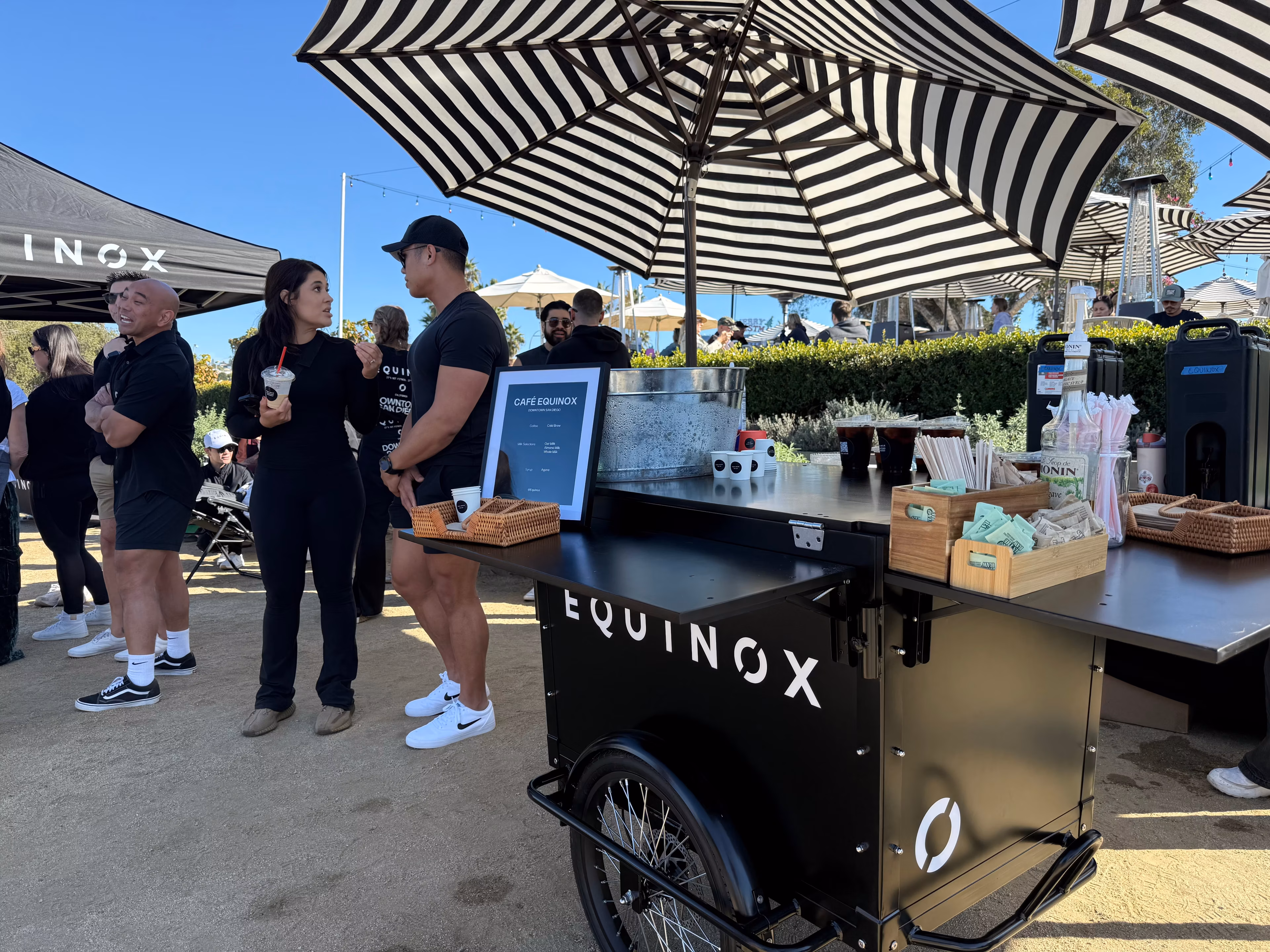 Unstaffed branded coffee cart